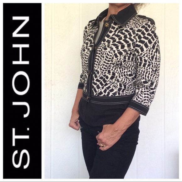 ST. JOHN SPORT ANIMAL PRINT JACKET SMALL - Picture 3 of 8
